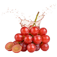 Red Grapes Juice Splash Image on transparent background