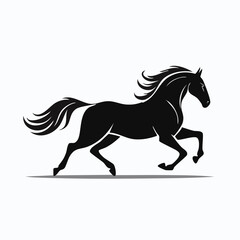 Running Horse Silhouette — Flat 2D Minimalist Vector