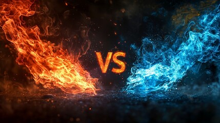 VS Fire Effect Showdown with Dramatic Intensity 劇的な炎の対決：VSテキスト1