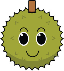 durian fruit illustration smile expression vector