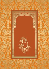 Ganesha, wedding card, royal Rajasthan, India	