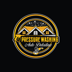 Naklejka premium Home repair logo design, home cleaning logo