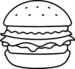 burger icon vector illustration line art