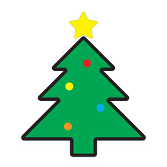 christmas tree with star icon