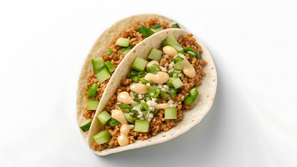 Breakfast Burrito Tacos delicious breakfast burrito and tacos filled with seasoned grains fresh cucumber and creamy sauce