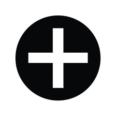Obraz premium Plus icon vector. Add symbol, expand or increase button for interfaces, calculators, or data visualization dashboards