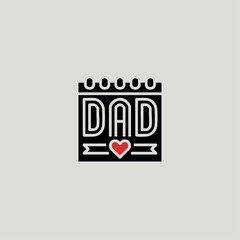 Fathers day icon logo flat vector design