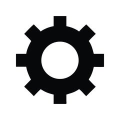 Gear icon vector. Settings symbol, mechanical cogwheel for UI controls, system preferences, or engineering designs

