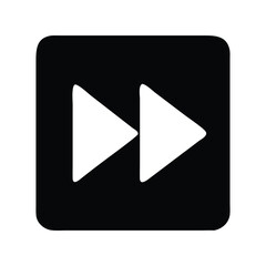 Fast forward icon vector. Media control symbol, quick skip button for video players, music apps, or streaming interfaces

