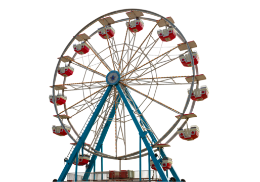 Ferris Wheel Image Amusement Park Ride Carnival Fair Entertainment isolated on transparent background