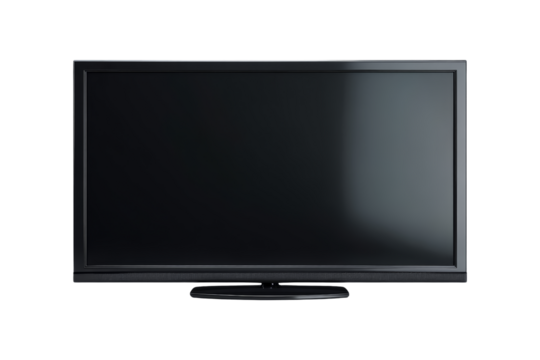 Modern black lcd tv in minimalist room