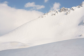 snow covered mountains