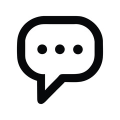Chat bubble icon vector. Message speech symbol, conversation UI element for apps, social media, or customer support interfaces