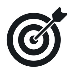 Bullseye Target with Arrow Icon Graphic for Success Achievement Goal