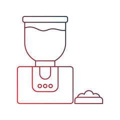 pet feeder gradient outline icon with white background vector stock illustration