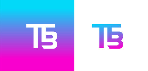 Gradient TB Logo Design White, Blue, Pink Monogram