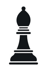 Simple Black and White Chess Bishop Icon Illustration Graphic Design