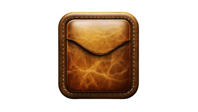 Detailed icon of a brown leather pocket