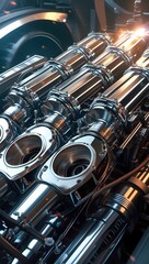 close up of a motorcycle engine