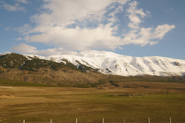 mountain landscape with blue sky