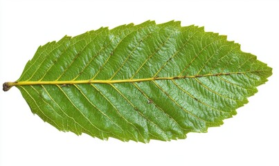 Obraz premium Green leaf, isolated, white background, botany, nature