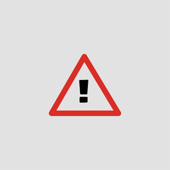 Warning sign icon logo flat vector design