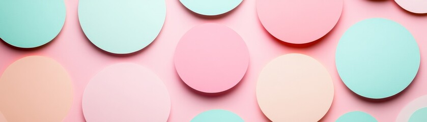 Obraz premium Pastel Circles Abstract, Minimalist, Backdrop