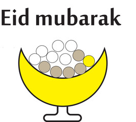 Eid mubarak with sweets