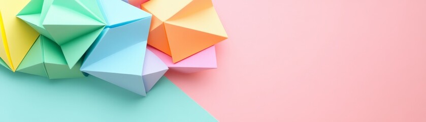 Pastel Geometric Origami, Papercraft , Minimalist