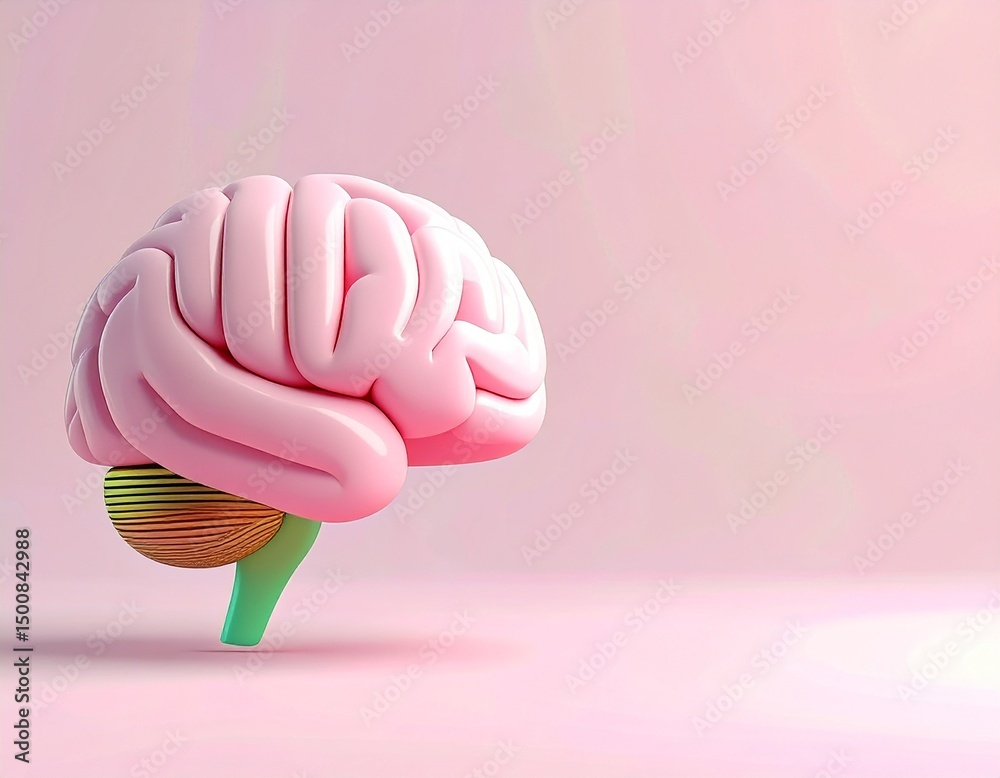 Poster exploring brain functionality and structure in 3d modern science digital art abstract environment cl