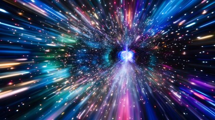 Dynamic cosmic space warp illustration.