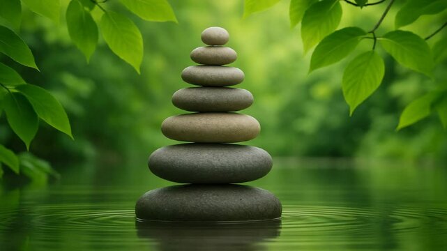 Armon&iacute;a Zen: Composici&oacute;n de Piedras en el Agua para la Meditaci&oacute;n

