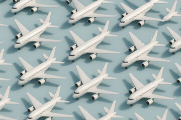 Generative AI: 3D Abstract Passenger Airplane Pattern Background &ndash; Travel and Aviation Concept
