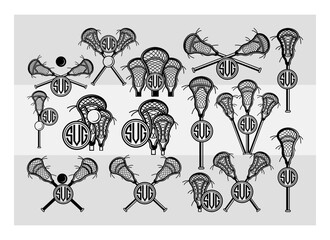 Lacrosse Stick Circle Monogram , Lacrosse Silhouette, Sports Svg, Lacrosse Ball Svg, Ball Svg, Lacrosse Png, Lacrosse Svg Images, Cut Files