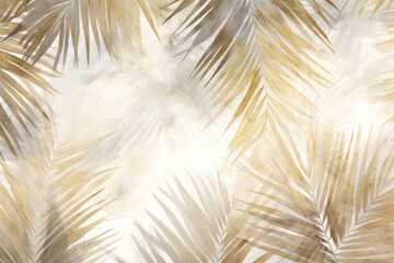 Obraz premium Palm leaves with sun watercolor background backgrounds outdoors nature.