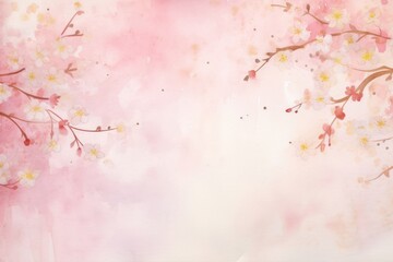 Fototapeta premium Sakura watercolor background backgrounds outdoors blossom.
