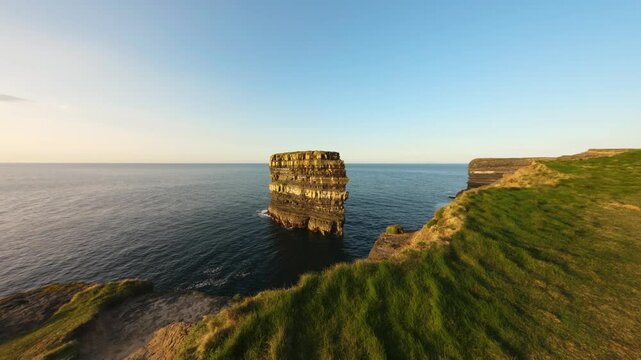 Downpatrick Head (Dun Briste ) 4K Cinematic Footage Co.Mayo - Ireland 011april