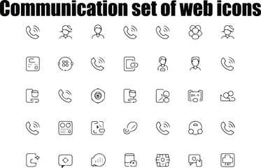 Communication set of web icons in line style. Speaking signs for web and mobile app. Contact us, discussion, speech bubble, talking, consultation, conversation chat.