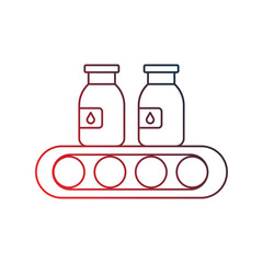 conveyor gradient outline icon with white background vector stock illustration