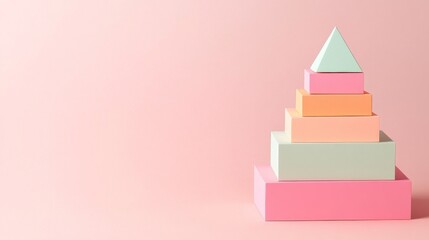 Pastel Pyramid Blocks, Geometric ,Growth