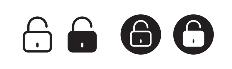 Lock and unlock padlock icon representing security, privacy, access control, or data protection.