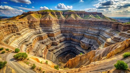 A Breathtaking Aerial View of a Vast, Layered Canyon Under a Vivid Sky