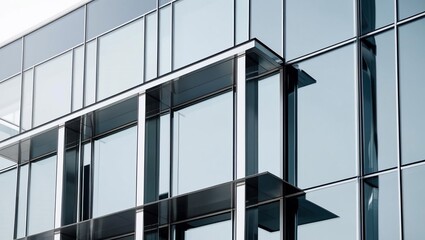 Sleek Modern Architecture: Close-Up on a Glass and Steel Office Building