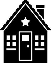 Patriotic House for the Fourth of July. 
USA House Residence SVG.
House decorated 4th of july vector silhouette.
Good for DIY,craft, greeting card,poster, banner, leaflet.
Transparent background. 