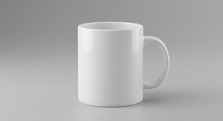 Fototapeta premium White Ceramic Mug Isolated On Gray Background For Product Mockup Photo