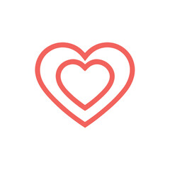 Simple Heart Outline Vector Logo Design