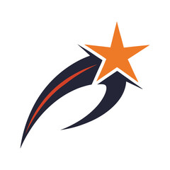 Dynamic Star Swoosh Icon Vector Design