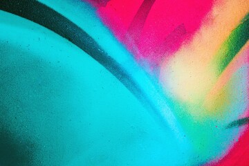 Vibrant abstract spray paint texture in cyan, magenta, yellow. Urban 90s style with fluorescent,...