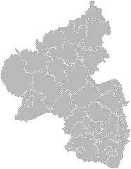 Fototapeta premium Rhineland-Palatinate, Germany – administrative vector map with district boundaries (Web Mercator projection, PPT-compatible & fully editable)