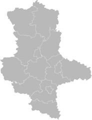 Saxony-Anhalt, Germany &ndash; administrative vector map with district boundaries (Web Mercator projection, PPT-compatible & fully editable)